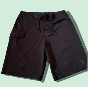 DaHui Men’s Hawaiian Board or Cargo Shorts Black with Pockets Sz 32